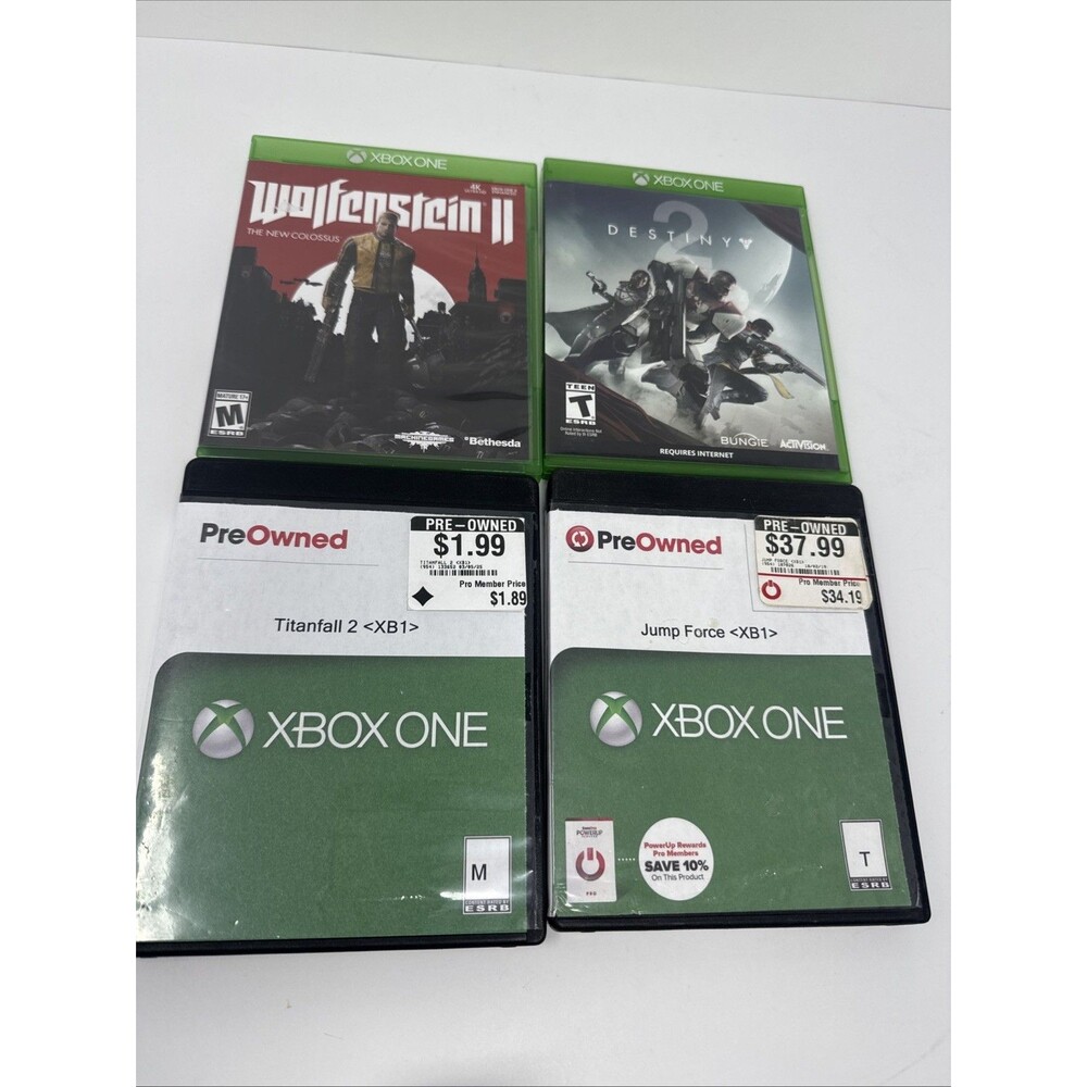 XBox One LOT OF 4 Wolfenstein 2, Titanfall 2, Destiny, Jump Force